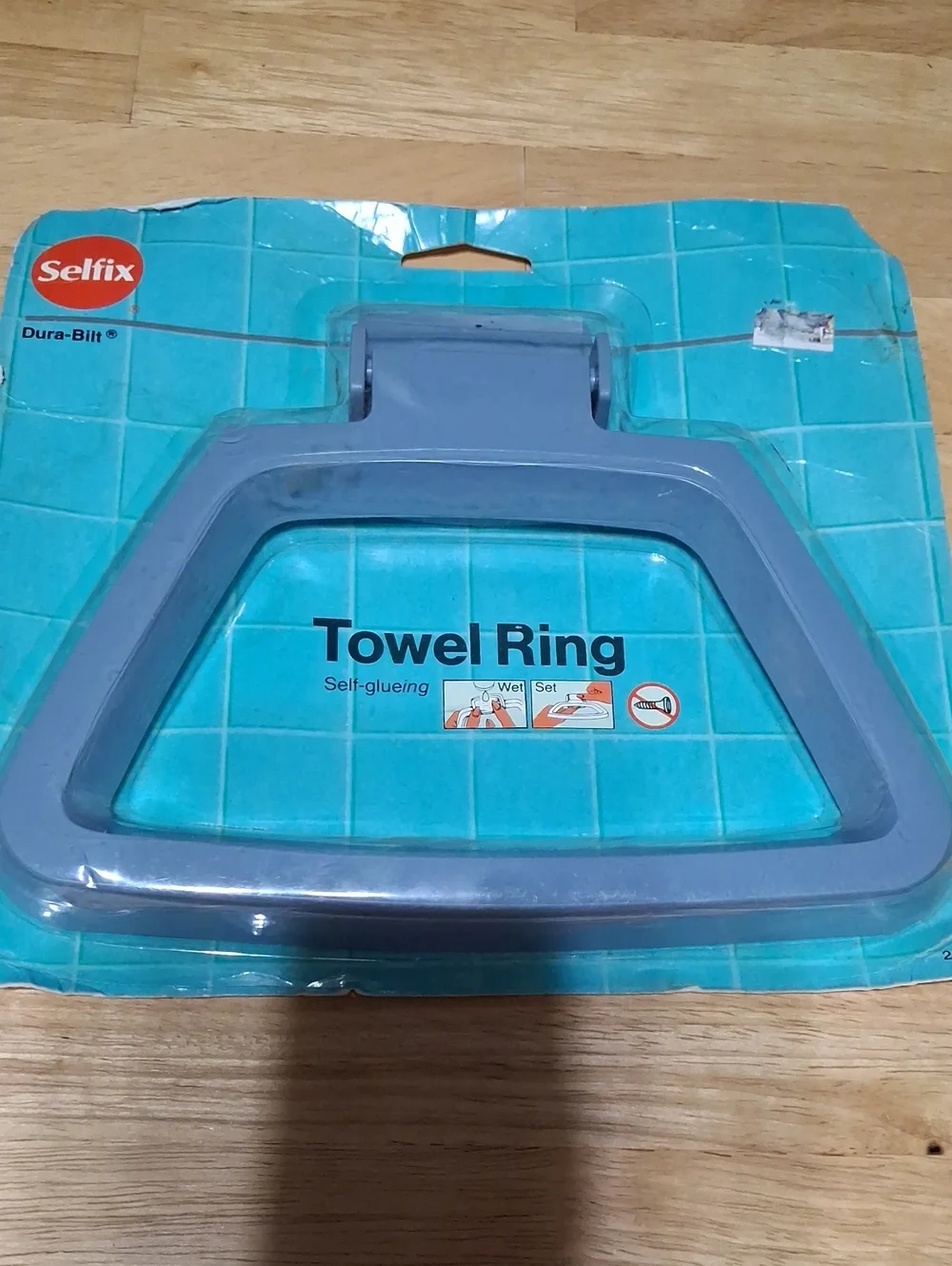 Vintage Selfix Towel Ring in Light Gray Blue